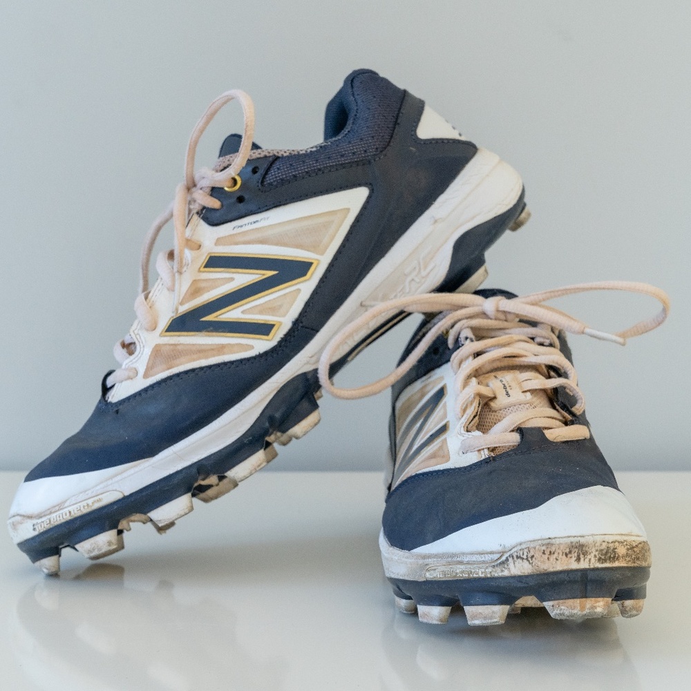 New Balance Rev Lite RC Baseball Cleats Used Mens Size 9 Blue and White